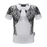 t shirt philipp plein le plus cher double leopard graphics